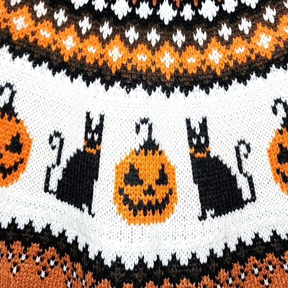 Halloween sweater w/Jack-o-lanterns & cats Multiple sizes - Picture 2 of 6